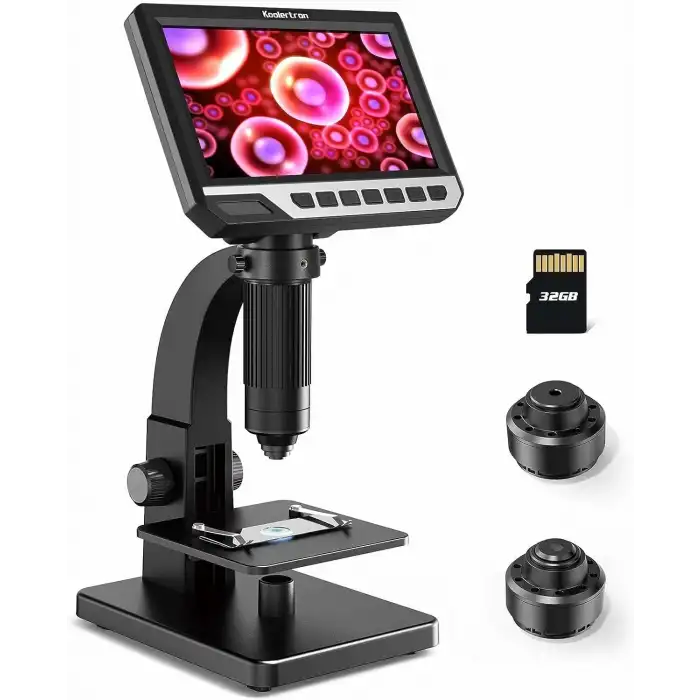 Koolertron 7 Inc LCD Dijital Mikroskop - Çift Lens 2000X