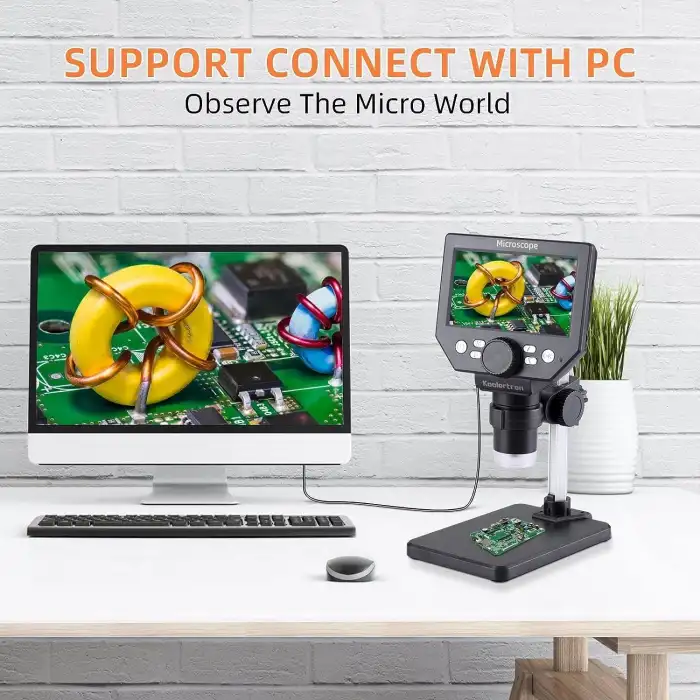 Koolertron 8MP 1-1000X Büyütme 4.3 Inc LCD Dijital USB Mikroskop
