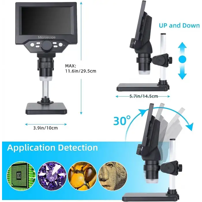 Koolertron 8MP 1-1000X Büyütme 5.5 Inc LCD Dijital USB Mikroskop