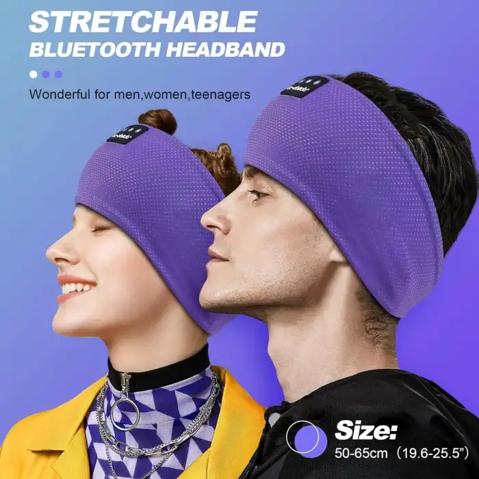 LC-dolida Uyku Maskesi - Kablosuz Kulaklıklar - Bluetooth 5.2 - Havai Mor