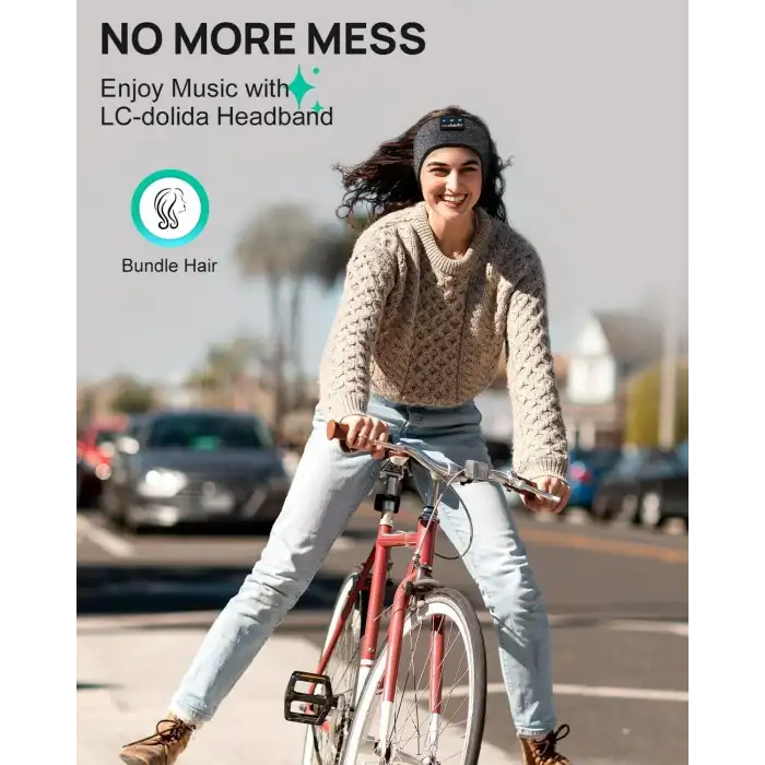 LC-dolida Uyku Maskesi - Kablosuz Kulaklıklar - Bluetooth 5.2 - Kül Grisi