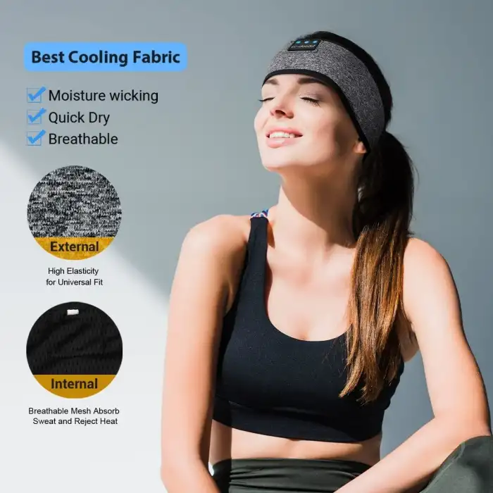 LC-dolida Uyku Maskesi - Kablosuz Kulaklıklar - Bluetooth 5.2 - Kül Grisi