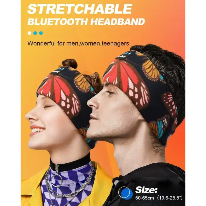 LC-dolida Uyku Maskesi - Kablosuz Kulaklıklar - Bluetooth 5.2 - Sanatsal Kelebek