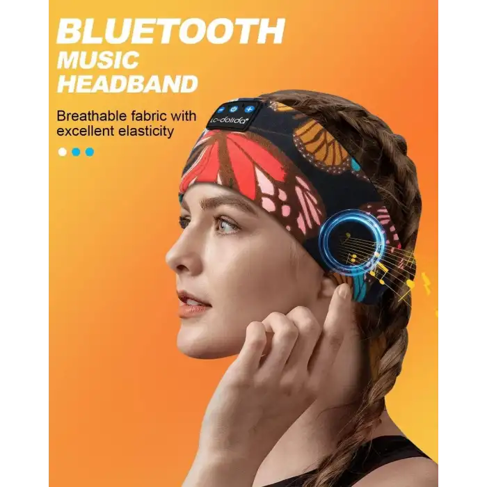 LC-dolida Uyku Maskesi - Kablosuz Kulaklıklar - Bluetooth 5.2 - Sanatsal Kelebek