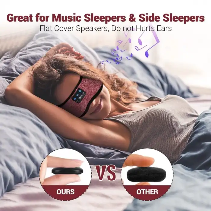 LC-dolida Uyku Maskesi - Kablosuz Kulaklıklar - Gül Kırmızısı