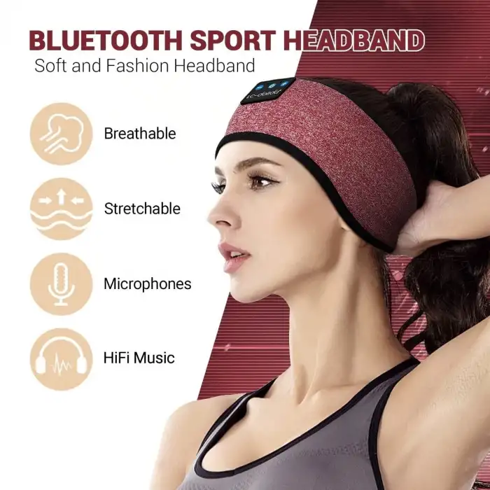 LC-dolida Uyku Maskesi - Kablosuz Kulaklıklar - Gül Kırmızısı