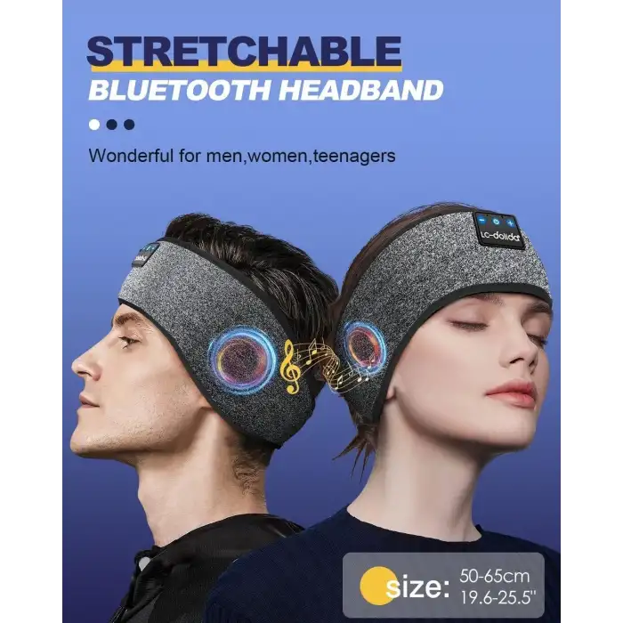 LC-dolida Uyku Maskesi - Kablosuz Kulaklıklar İnce HD Hoparlör - Moda Gri