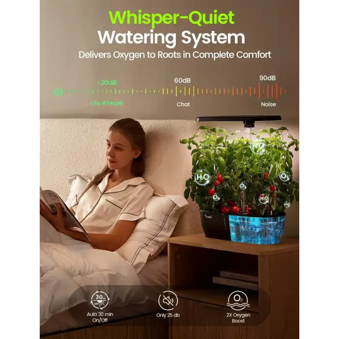 LetPot LPH-Lite Hidroponik Yetiştirme Sistemi, 12 Kapsül - 24W LED Aydınlatma