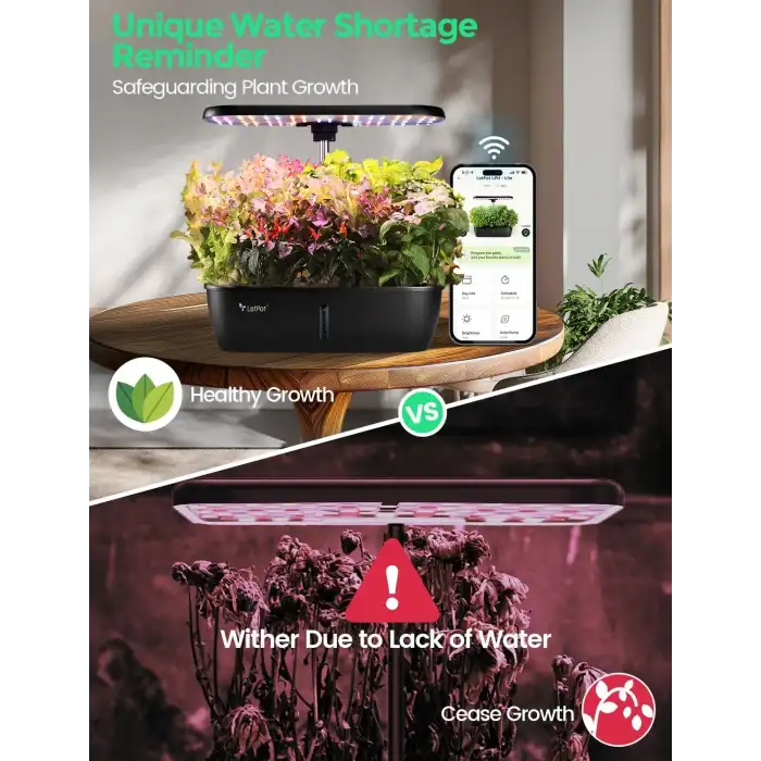 LetPot LPH-Lite Hidroponik Yetiştirme Sistemi, 12 Kapsül - 24W LED Aydınlatma