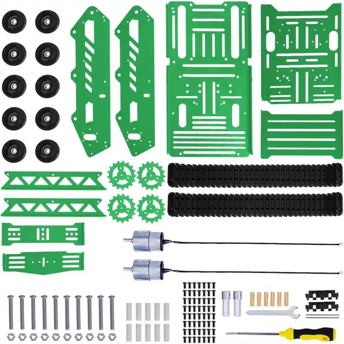 LewanSoul 2WD Motorlu Tank Araba Şasi Kiti - Şok Emici Robot
