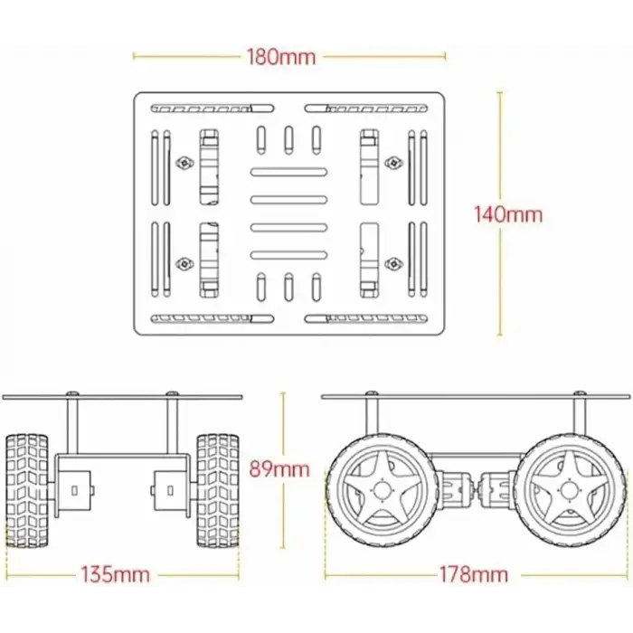 LewanSoul 4WD Robot Kiti - Akıllı Şasi Araba
