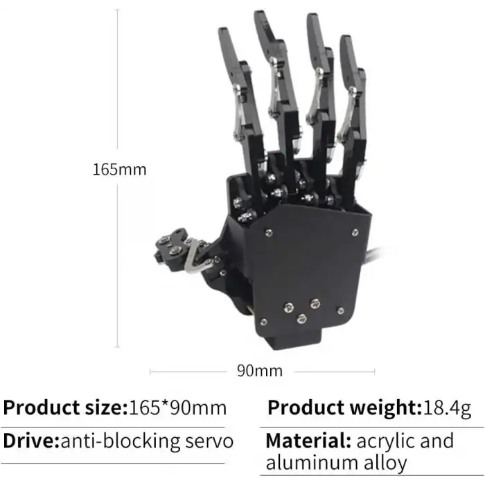 LewanSoul Robot El Beş Parmak Sadece Hareket Biyonik Robot - Sol El