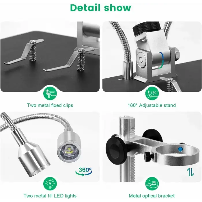 LINKMICRO LM208 8.5 Inc LCD Dijital Lehimleme Mikroskobu - Metal Standlı