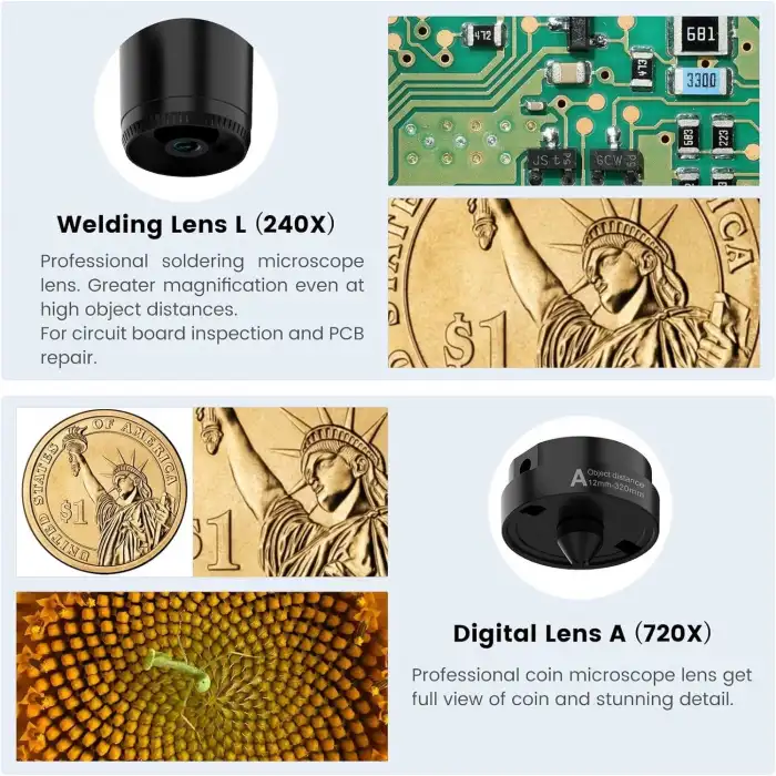 LINKMICRO LM246MS 3 Lens 7 Inc HDMI Dijital Mikroskop 2000X