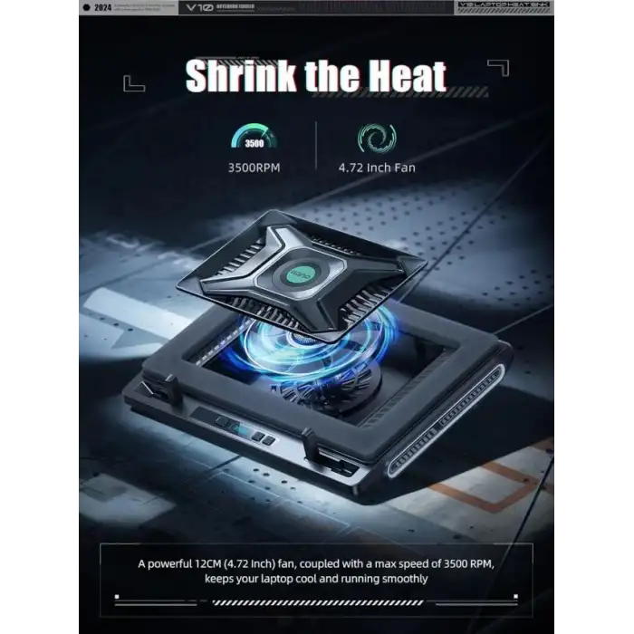 llano V10-SE Oyun Dizüstü Bilgisayarı Soğutma Pedi 3500 RPM Turbofanlı