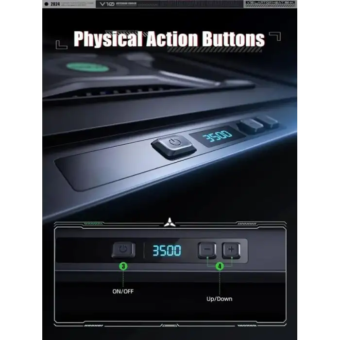 llano V10-SE Oyun Dizüstü Bilgisayarı Soğutma Pedi 3500 RPM Turbofanlı