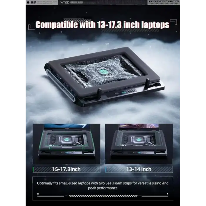 llano V10-SE Oyun Dizüstü Bilgisayarı Soğutma Pedi 3500 RPM Turbofanlı