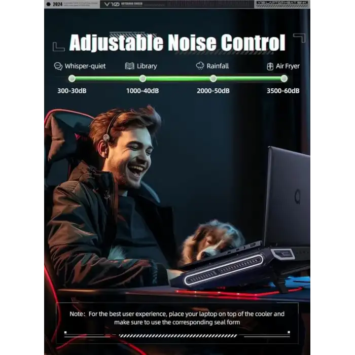 llano V10-SE Oyun Dizüstü Bilgisayarı Soğutma Pedi 3500 RPM Turbofanlı