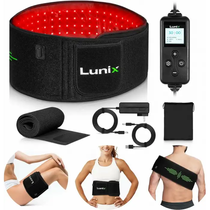 Lunix LX16 Kırmızı Işık Terapi Kemeri Dolasimi Artırın, Kasları Rahatlatın - Siyah