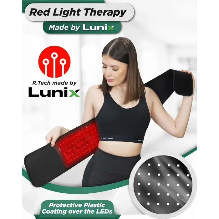 Lunix LX16 Kırmızı Işık Terapi Kemeri Dolasimi Artırın, Kasları Rahatlatın - Siyah