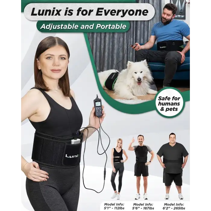 Lunix LX16 Kırmızı Işık Terapi Kemeri Dolasimi Artırın, Kasları Rahatlatın - Siyah