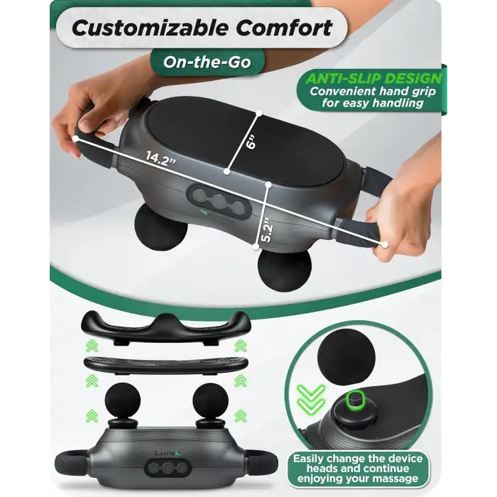 Lunix LX26 2 Başlıklı Profesyonel Derin Doku Masaj Aleti