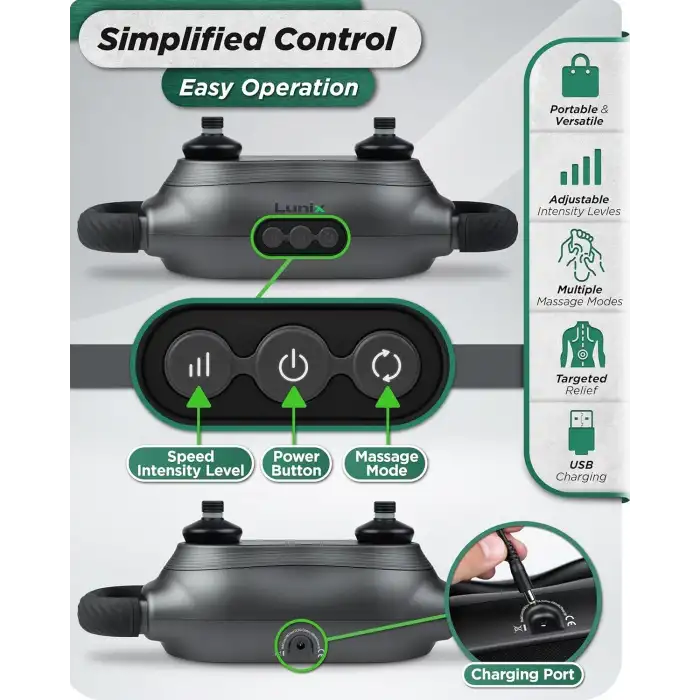 Lunix LX26 2 Başlıklı Profesyonel Derin Doku Masaj Aleti