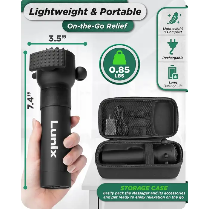 Lunix LX28 Taşınabilir El Tipi Titreşimli Masaj Aleti - Boyun, Sırt ve Bacaklar