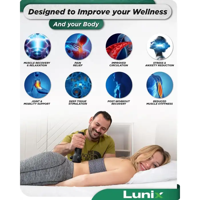 Lunix LX28 Taşınabilir El Tipi Titreşimli Masaj Aleti - Boyun, Sırt ve Bacaklar