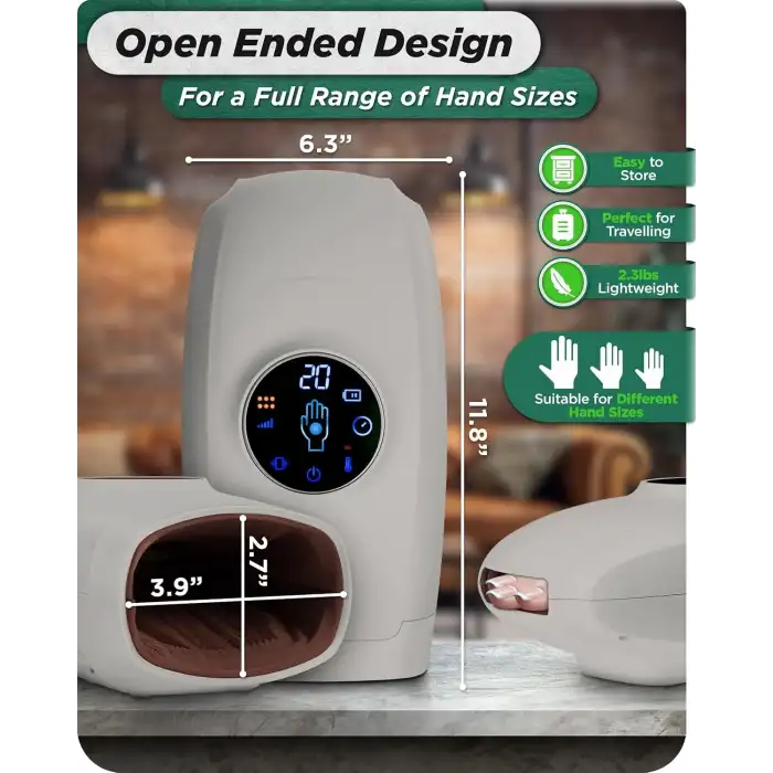 Lunix LX7 Elektrikli El Masaj Aleti, Kompresyonlu, Artrit, Ağrı Kesici - Gri