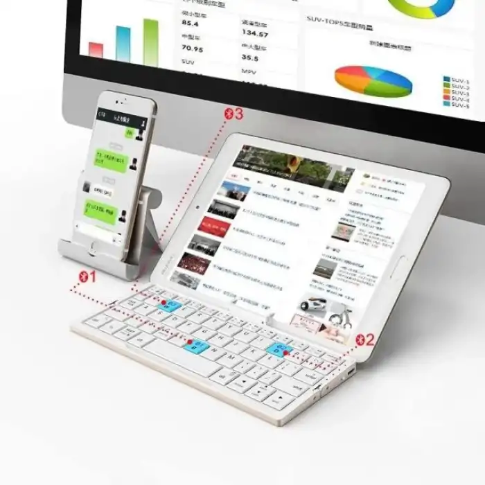 Manyetik Standlı Katlanabilir Bluetooth Klavye