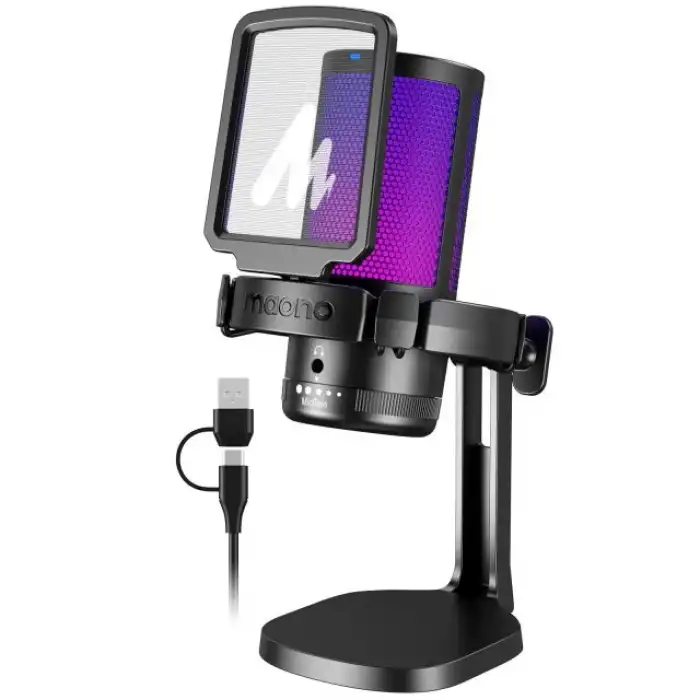 MAONO USB RGB Işıklı Kondenser Oyun Mikrofonu