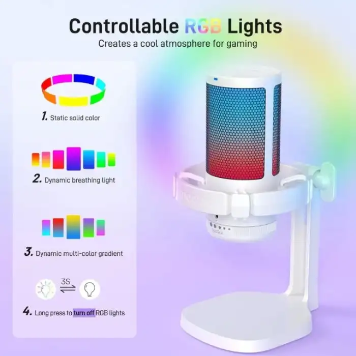 MAONO USB RGB Işıklı Kondenser Oyun Mikrofonu