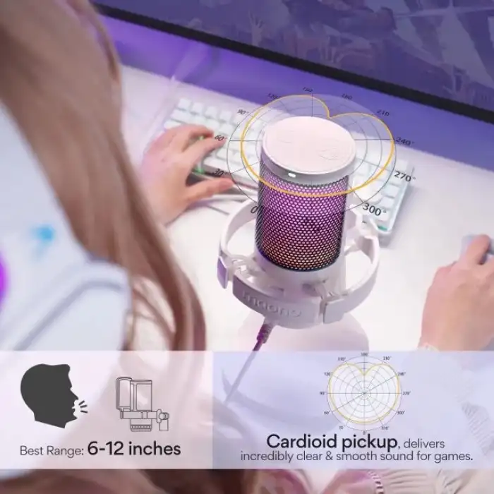 MAONO USB RGB Işıklı Kondenser Oyun Mikrofonu