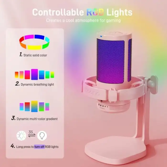 MAONO USB RGB Işıklı Kondenser Oyun Mikrofonu