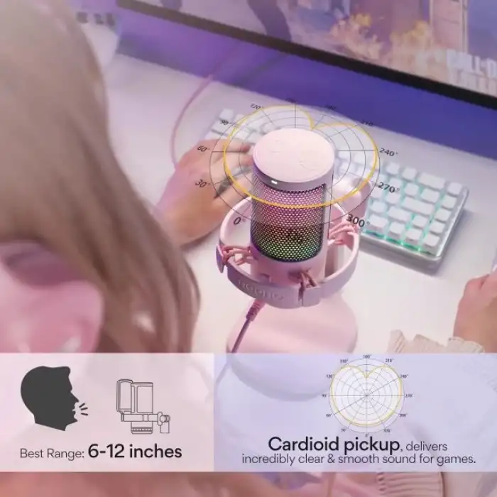 MAONO USB RGB Işıklı Kondenser Oyun Mikrofonu