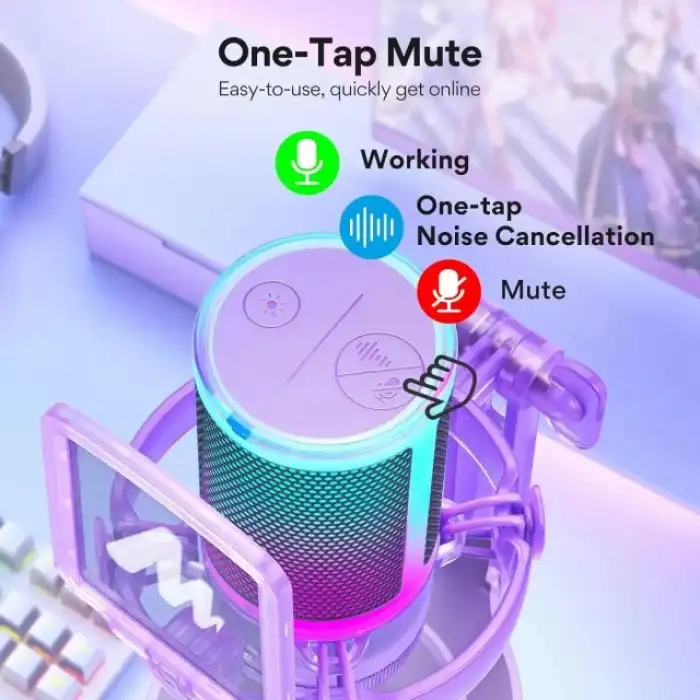 MAONO USB RGB Işıklı Kondenser Oyun Mikrofonu