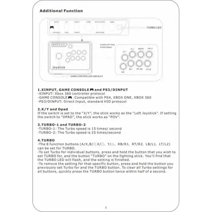 Mayflash F300 Arcade Switch İçin Fight Stick Joystick