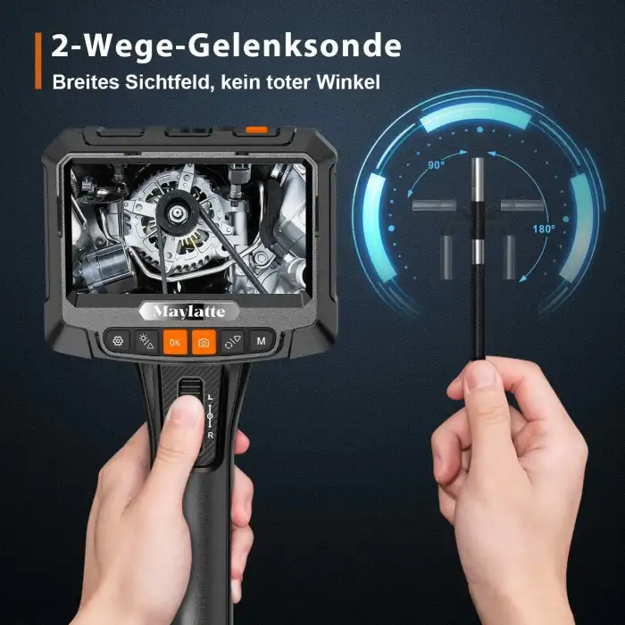 Maylatte Eklemli Boroskop, İki Yönlü Muayene Endoskopu - 1.7m Kablo