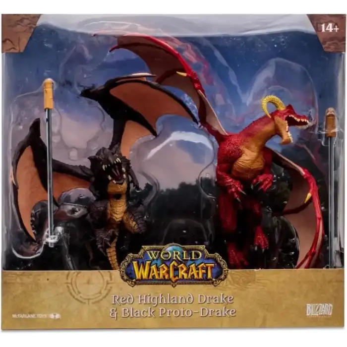 McFarlane Toys- World of Warcraft Red Highland Drake and Black Figürü