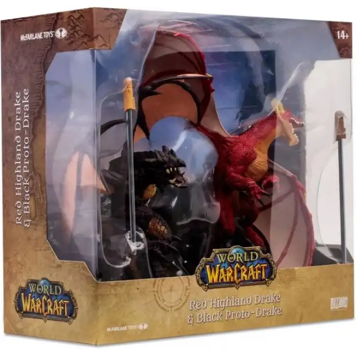 McFarlane Toys- World of Warcraft Red Highland Drake and Black Figürü