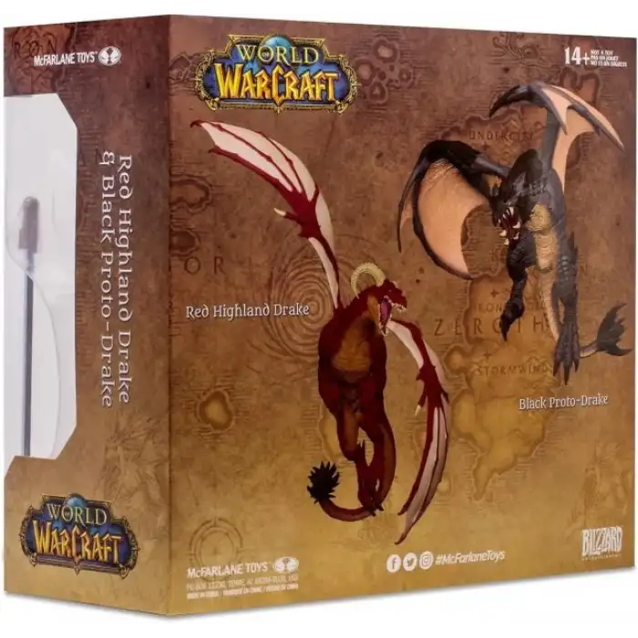 McFarlane Toys- World of Warcraft Red Highland Drake and Black Figürü