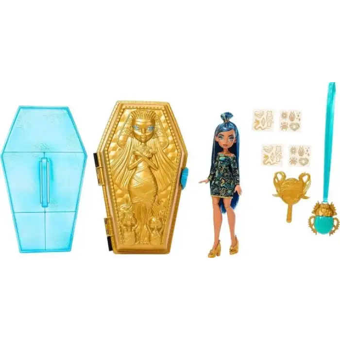 Monster High Doll Cleo De Nile Altın Glam Kılıf Güzellik Seti