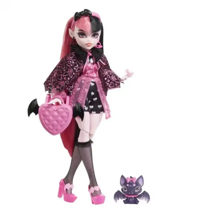 Monster High Pembe ve Siyah Saçlı Draculaura Bebeği