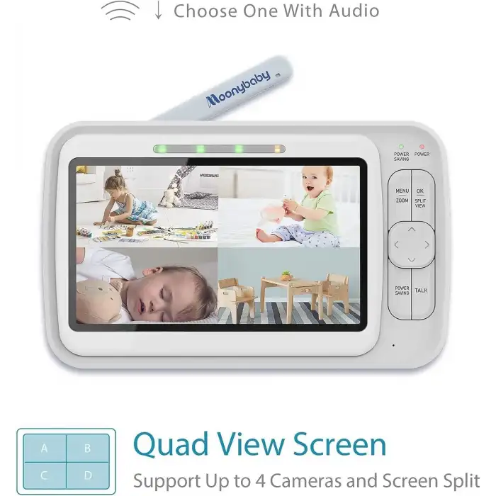 Moonybaby 5 HD Düşük EMFsiz 2 Kameralı Bebek Monitörü