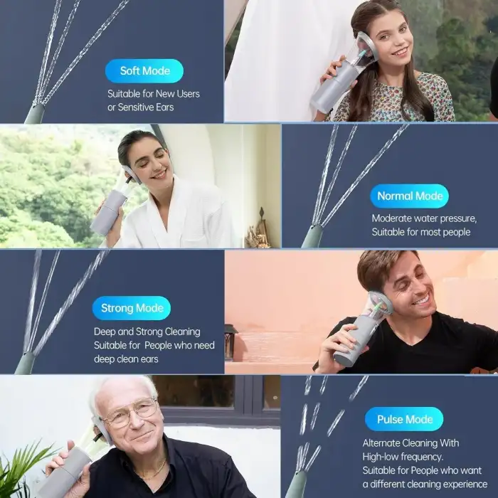 Morfone Elektrikli Etkili ve Güvenli Kulak Temizleme Kiti - Gri