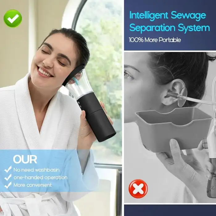 Morfone Elektrikli Etkili ve Güvenli Kulak Temizleme Kiti - Siyah