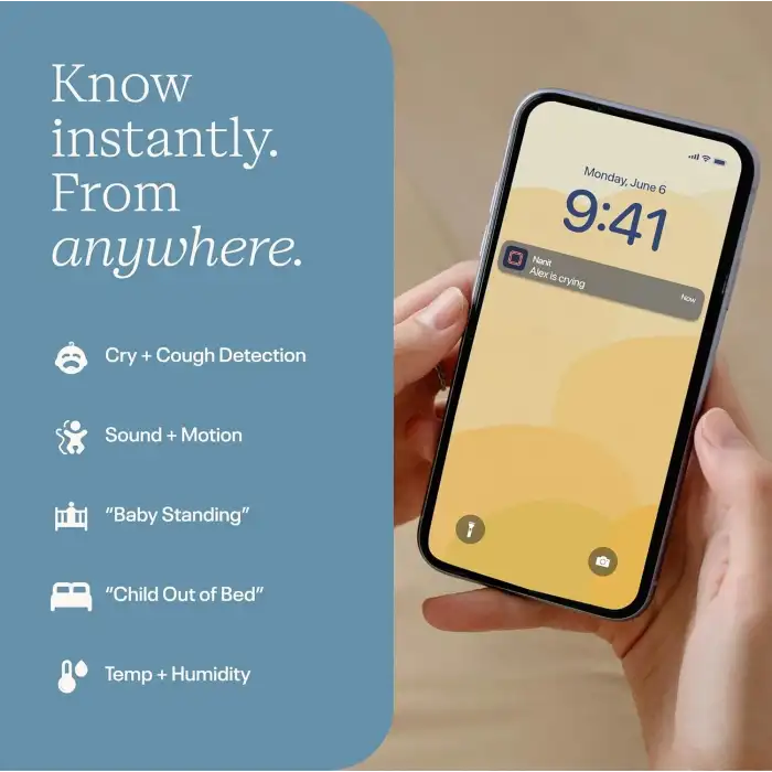 Nanit Essentials Akıllı Bebek Monitörü - Zemin Standlı - 1080p HD Wi-Fi Kamera