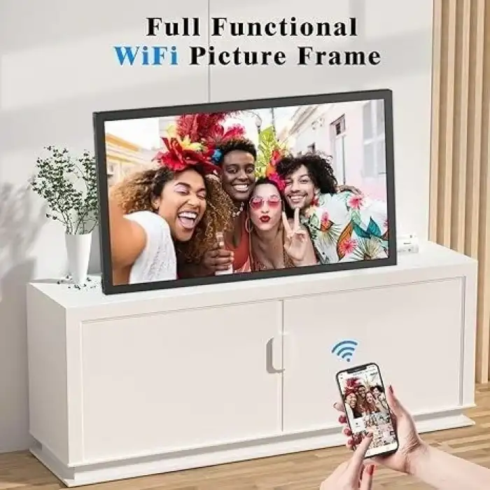 Nethgrow Büyük Dijital Resim Çerçevesi 21.5 Inc 2.4 5G WiFi 1080p - Siyah Wifi