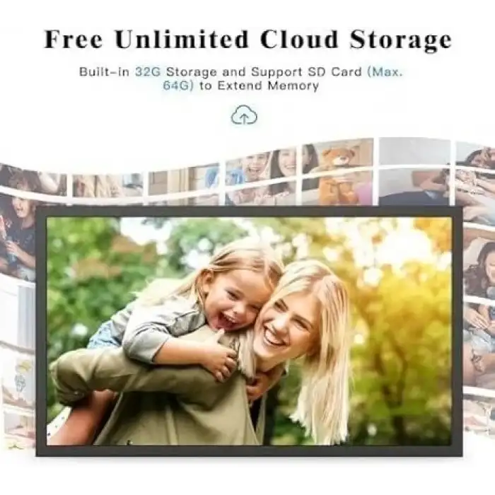 Nethgrow Büyük Dijital Resim Çerçevesi 21.5 Inc 32Gb 1920x1080 IPS Ekran - Siyah